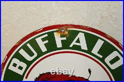 Buffalo Gasoline Oil Vintage Style Porcelain Signs Gas Pump Man Cave Station