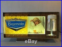 Burgermeister Lighted Beer Display Light Box Sign Barback Man Cave Decor Vintage