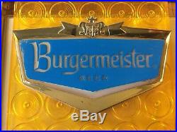 Burgermeister Lighted Beer Display Light Box Sign Barback Man Cave Decor Vintage