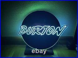 Burton Snowboards Neon Sign Glass Display Rare Vintage Advertising Collectible Burton Snowboards Neon Sign Glass Display Rare Vintage Advertising Collectible