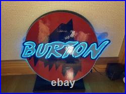 Burton Snowboards Neon Sign Glass Display Rare Vintage Advertising Collectible Burton Snowboards Neon Sign Glass Display Rare Vintage Advertising Collectible