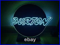 Burton Snowboards Neon Sign Glass Display Rare Vintage Advertising Collectible Burton Snowboards Neon Sign Glass Display Rare Vintage Advertising Collectible