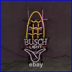 Busch Light Corn Beer Neon Sign Bar Shop Decor Real Glass Vintage Style 12x20