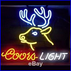 COORS LIGHT Deer Wine NEON LIGHT SIGN Vintage STORE BEER BAR CLUB Signage 17x14
