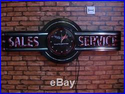 Corvette Neon Sign! Metal Vintage Sales And Service Dealership Sign
