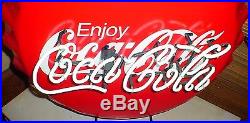 CR095 Vtg Coca Cola Coke Commercial Grade 27 Neon Bottle Cap Aluminum Sign
