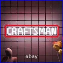 CRAFTSMAN Flex Neon Sign 26x6 Light Man Cave Display Vintage Open Wall Decor