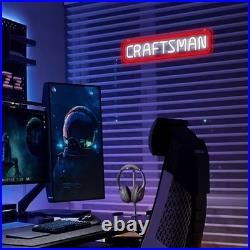 CRAFTSMAN Flex Neon Sign 26x6 Light Man Cave Display Vintage Open Wall Decor