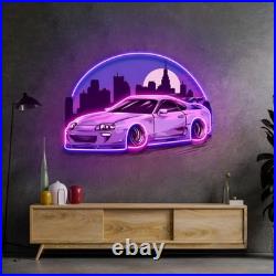 Car Flex Neon Sign 20x15 Light Man Display Vintage Gift Car Garage Wall Decor