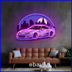 Car Flex Neon Sign 20x15 Light Man Display Vintage Gift Car Garage Wall Decor