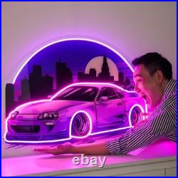 Car Flex Neon Sign 20x15 Light Man Display Vintage Gift Car Garage Wall Decor