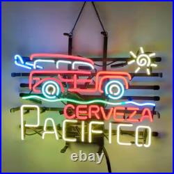 Cerveza Pacifico Vintage Neon Sign Light Real Glass Wall Decor Hanging 24x20