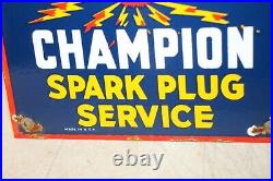 Champion Spark Plug Porcelain Enamel Signs Gas Pump Vintage Style Advertising