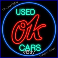 Chevy Vintage Ok Used Cars Beer Bar REAL NEON LIGHT SIGN Free Ship