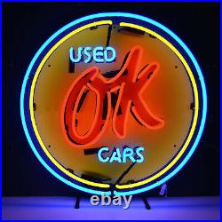 Chevy vintage ok used cars neon sign Neon light 25w x 25h x4d Multiple scenarios