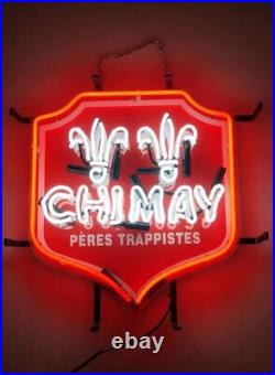 Chimay Beer Glass Neon Sign Vintage Pub Bar Man Cave Wall Decor Light 19x15