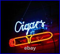 Cigars Glass Custom Vintage Style Neon Light Sign Man Cave Artwork Gift 17x14