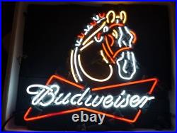 Clydesdale Horse Beer Bowtie 20x16 Neon Sign Light Lamp Man Cave Vintage Style