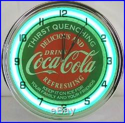 Coca Cola 15 Neon Lighted Wall Clock Night Light Soda Bottle Classic Distressed