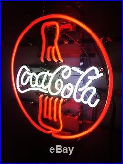 Coca Cola Real Glass UK Neon Sign Mancave Art Vintage Retro American Diner RARE