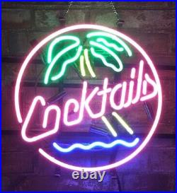 Cocktail Coconut Tree Bar Custom Neon Sign Vintage Style Decor Gift Wall 16x16 Cocktail Coconut Tree Bar Custom Neon Sign Vintage Style Decor Gift Wall 16x16