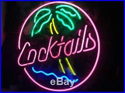 Cocktail Coconut Tree Porcelain Decor Neon Sign Gift Boutique Vintage Store