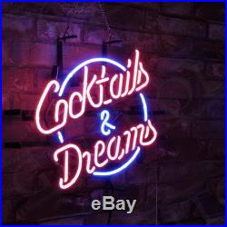 Cocktails & Dreams Porcelain Boutique Decor Vintage Pub Store Artwok Neon Sign