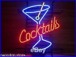 Cocktails Martini Bar Real Vintage Neon Light Sign Home Bar Collectible Sign