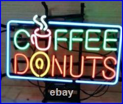 Coffee Donuts Neon Sign Decor Shop Artwork Vintage Express Shipping