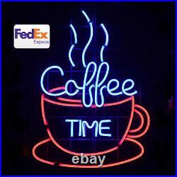 Coffee Time Neon Sign Light Art Wall Business Lamps Bar Club Party Banner Gifts