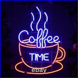 Coffee Time Neon Sign Light Art Wall Business Lamps Bar Club Party Banner Gifts