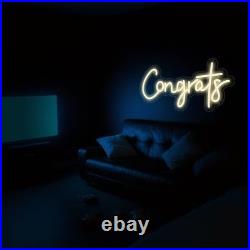 Congrats Neon Sign 20x10 Light Man Display Vintage Party Gift Wall Decor