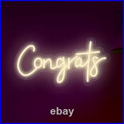 Congrats Neon Sign 20x10 Light Man Display Vintage Party Gift Wall Decor