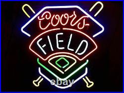 Coors Field Colorado Rockies Display Neon Light Vintage Glass Neon Beer Sign