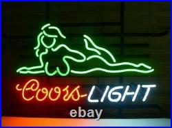 Coors Light Girl Neon Light Glass Neon Bar Sign Wall Vintage Express Shipping