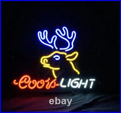 Coors Light Stag Beer Buck Neon Light Sign Bar Glass Wall Vintage 17