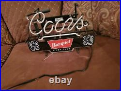 Coors Neon Lighted Sign The Banquet Beer 14x11 bar rare vintage original mancave