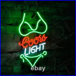 Coors Sexy Bikini Glass Display Vintage Neon Sign Beer Free Expedited Shipping