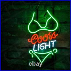 Coors Sexy Bikini Glass Display Vintage Neon Sign Beer Free Expedited Shipping