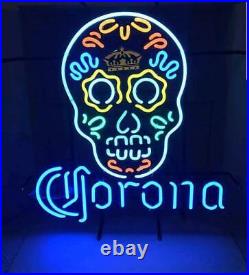 Corona Hauted Skull Bar Neon Light Sign Decor Cave Vintage Crown Acrylic