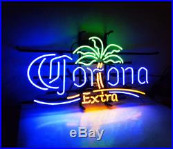 Corona Palm Tree Extra Boutique Artwork Pub Decor Neon Sign Vintage Porcelain NE