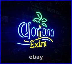 Corona Palm Tree Extra Vintage Real Glass Neon Sign Light Display Lamp Beer Bar