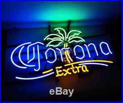 Corona Palm Tree Extra Vintage Real Glass Neon Sign Light Display Lamp Beer Bar