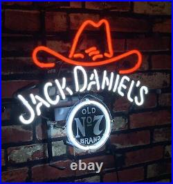 Cowboy Hat No. 7 Beer Vintage Style Neon Sign Bar Wall Pub Glass Neon Light 17