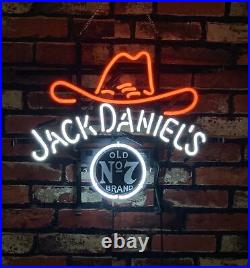 Cowboy Hat No. 7 Beer Vintage Style Neon Sign Bar Wall Pub Glass Neon Light 17