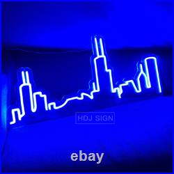 Custom Neon Sign Chicago City Skyline Vintage Neon Light For Wall Home Bar Decor