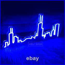 Custom Neon Sign Chicago City Skyline Vintage Neon Light For Wall Home Bar Decor