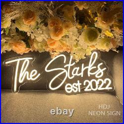 Custom Neon Sign The Starks est 2022 Vintage LED Night Light for Home Wall Decor