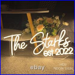 Custom Neon Sign The Starks est 2022 Vintage LED Night Light for Home Wall Decor