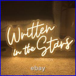 Custom Neon Sign Written in the Stars Vintage Night Light for Wedding Wall Decor
